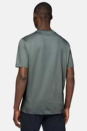 T-Shirt in Cotton and Tencel Jersey, Green, hi-res