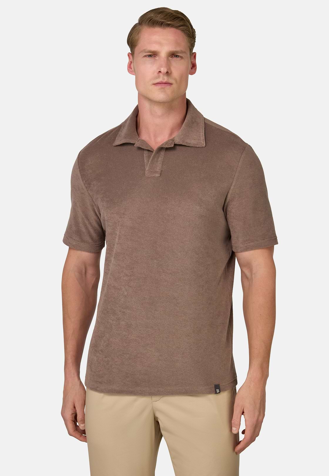 Polo En Nylon Coton, Taupe, hi-res