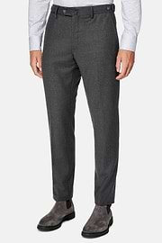 Pantalon En Flanelle Extensible., Gris foncé, hi-res