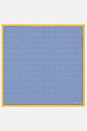 Pochette Motivo Floreale In Seta, Azzurro, hi-res