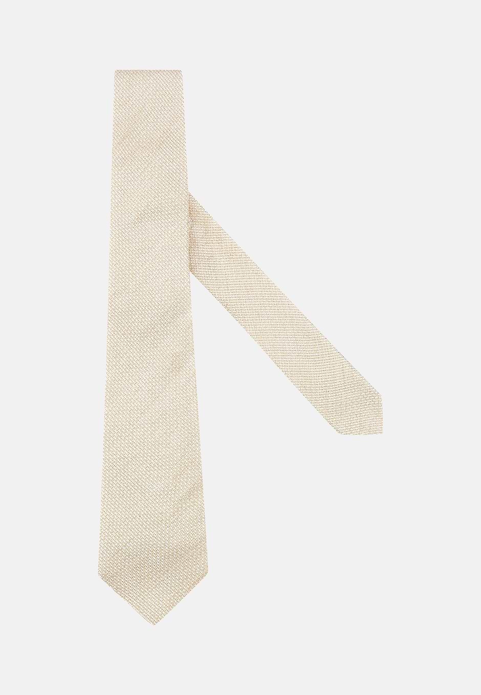 Cravate Jacquard En Soie Mélangée, Beige, hi-res