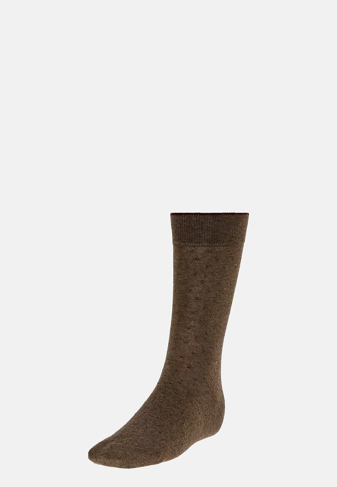 Chaussettes Motif Tête D'Épingle En Coton Bio, Marron, hi-res