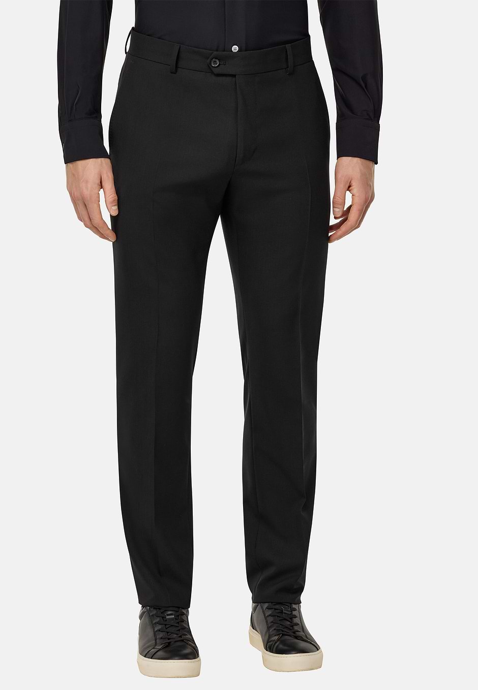 Travel wool trousers, Black, hi-res