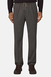 City Trousers in Flannel, Taupe, thumb, 1