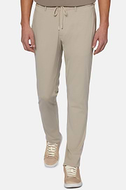 Pantaloni In Nylon Elasticizzato B Tech, Beige, hi-res