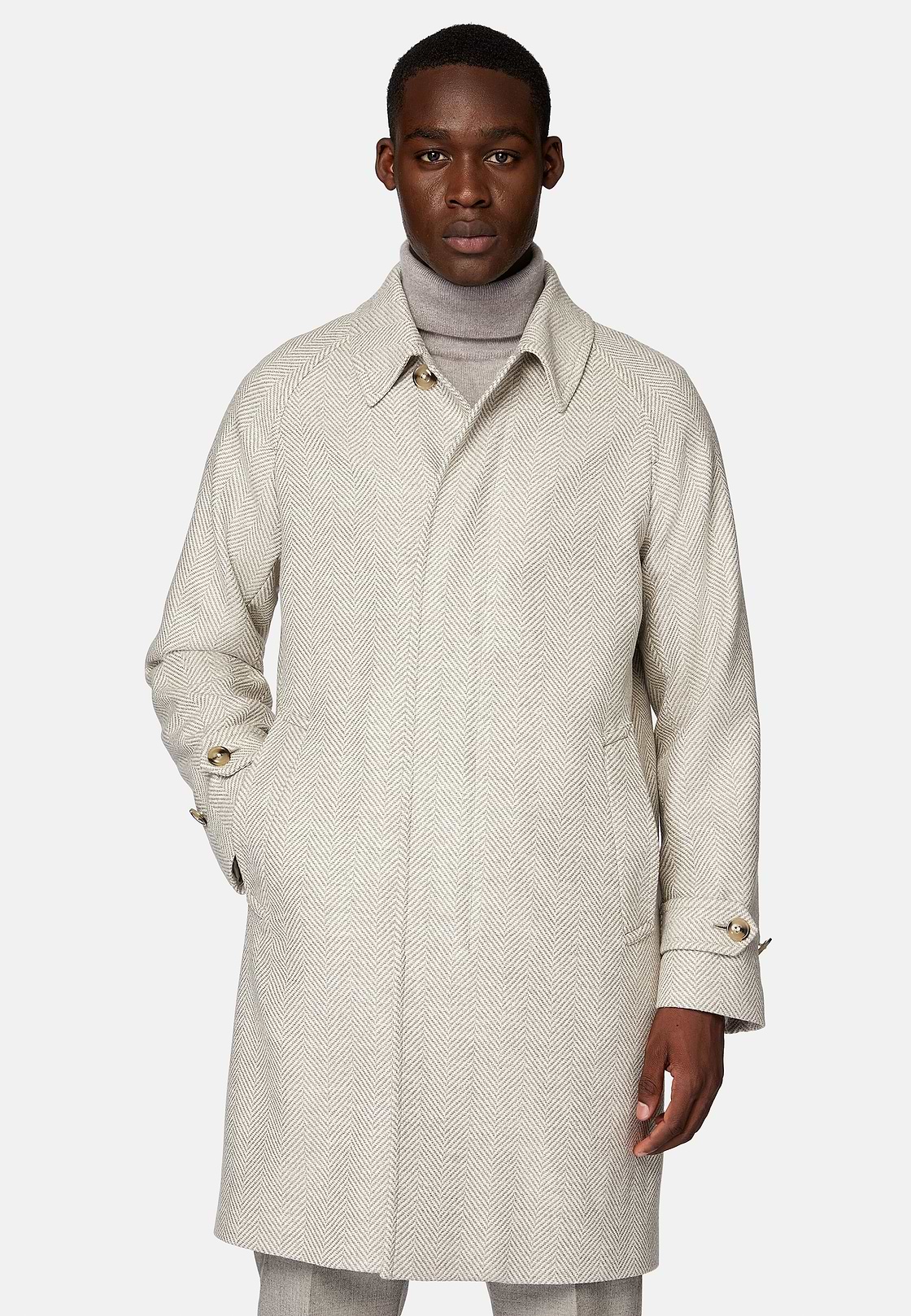 Single-breasted Wool Coat, Sand, hi-res