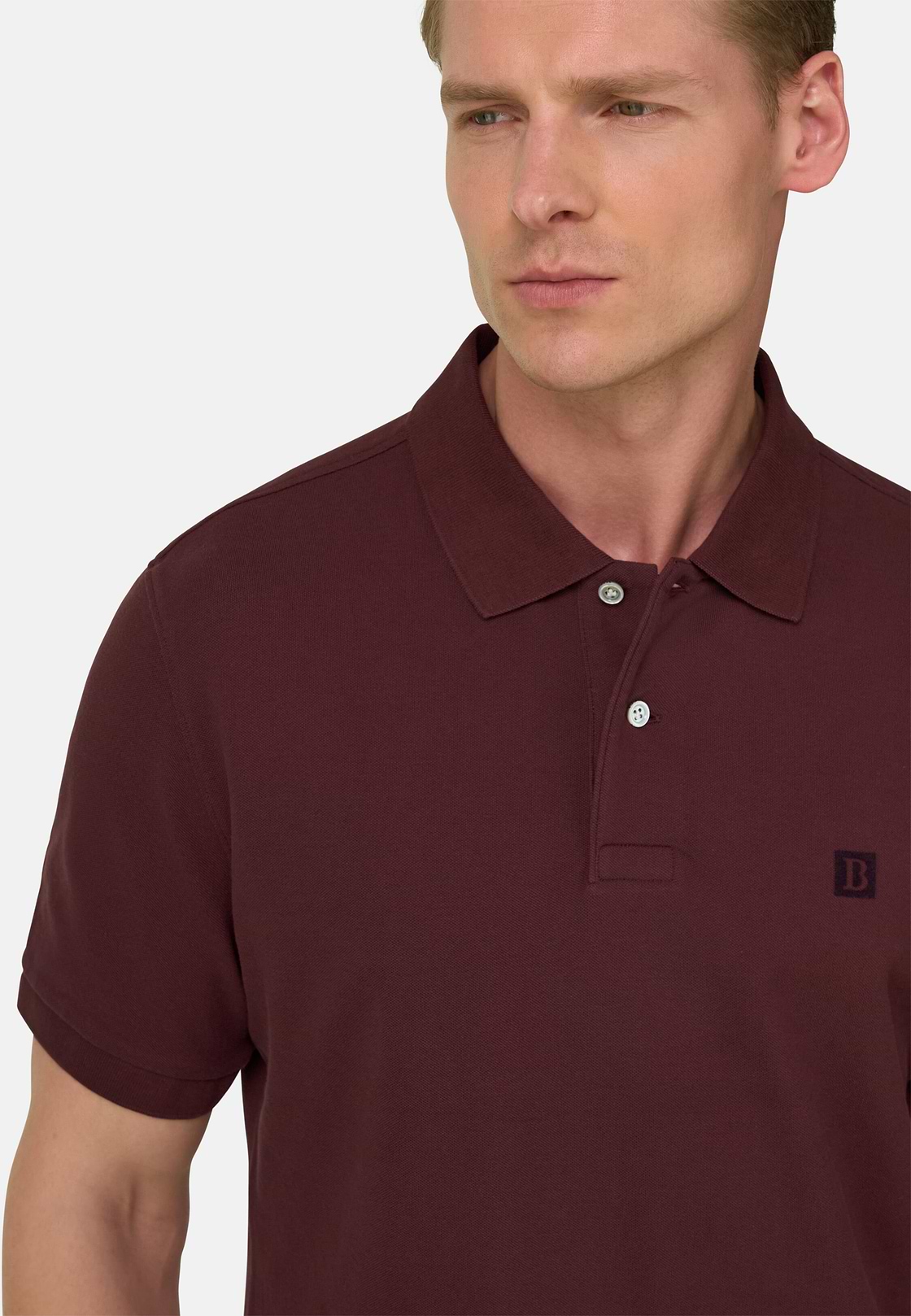 Polo In Pique Di Cotone Regular Fit, Burgundy, hi-res, 4