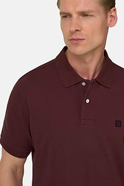 Polo In Pique Di Cotone Regular Fit, Burgundy, thumb, 4