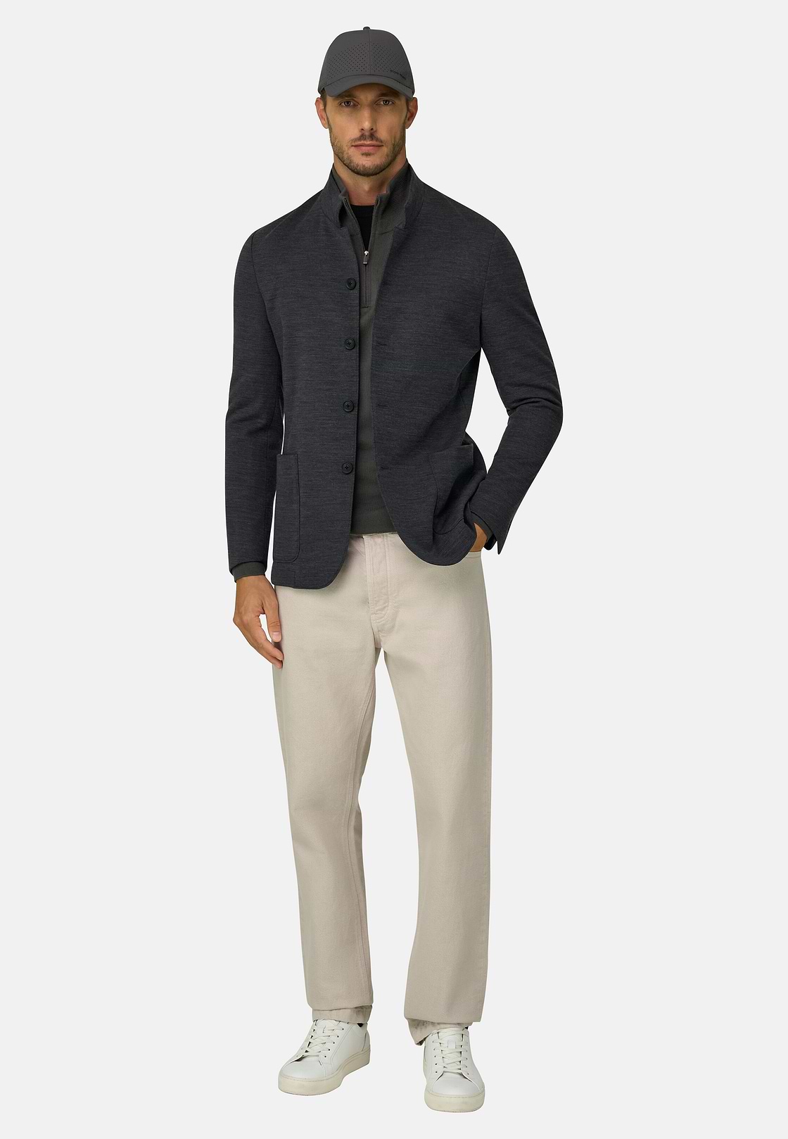 Blazer Diagonal Wool Blend WOOLTECH, Charcoal, hi-res, 2