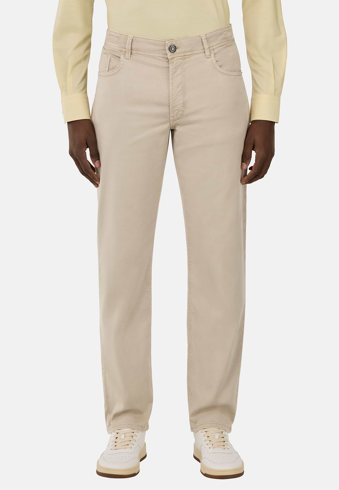 Stretch Cotton/Tencel Jeans, Sand, hi-res