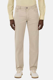 Stretch Cotton/Tencel Jeans, Sand, hi-res