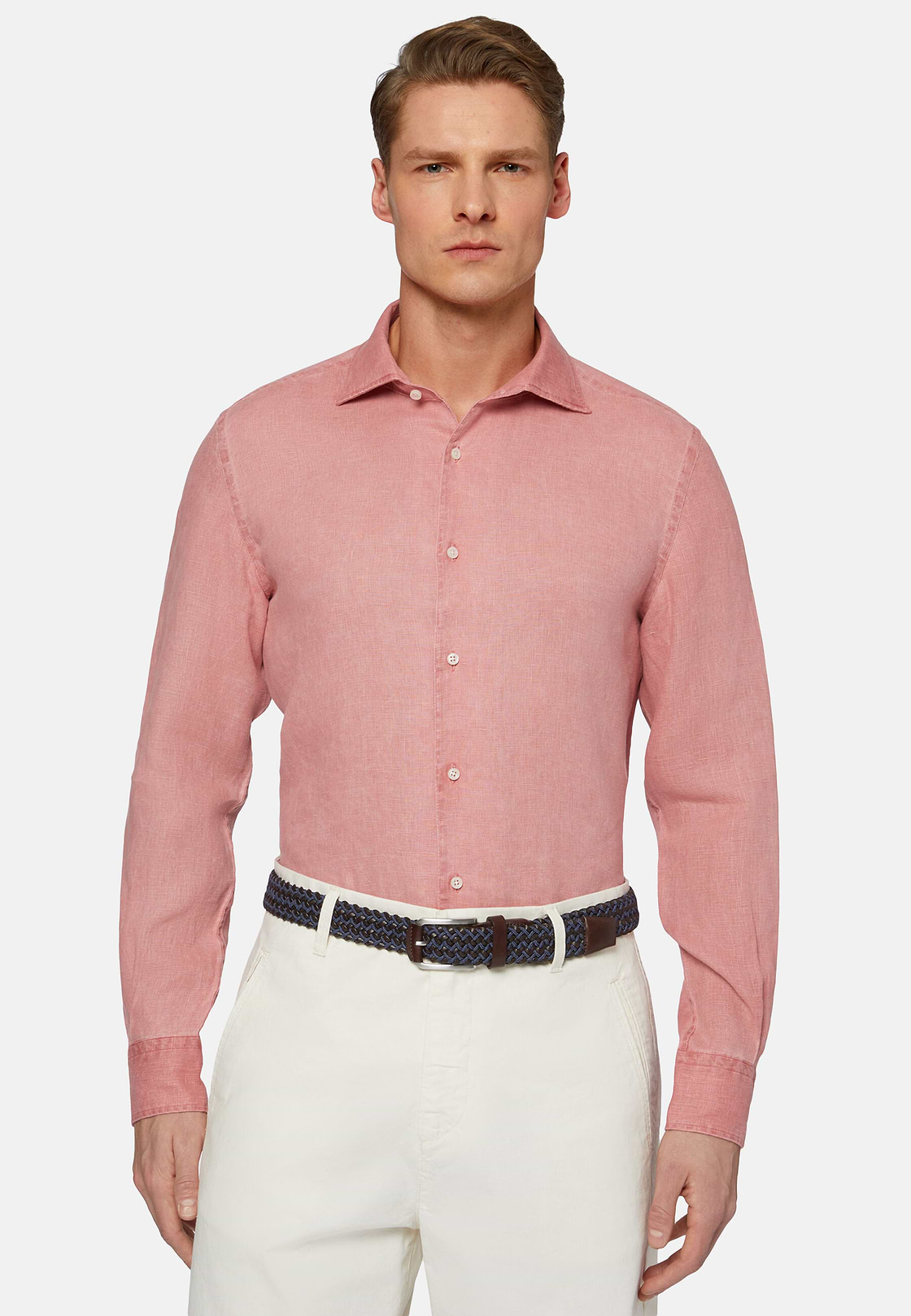 Chemise Papaye En Lin Regular Fit, Papaye, hi-res