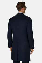 Single-Breasted Wool Coat, Navy blue, thumb, 4