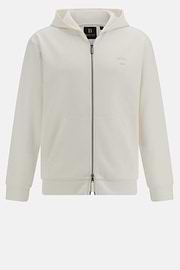 Cotton Blend Full-Zip Sweatshirt, Cream, hi-res
