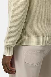 100% Organic Cotton Crew Neck Jumper, Sand, hi-res