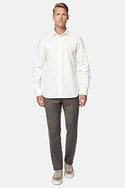 Camisa De Terciopelo De Algodón Regular Fit, Crema, hi-res