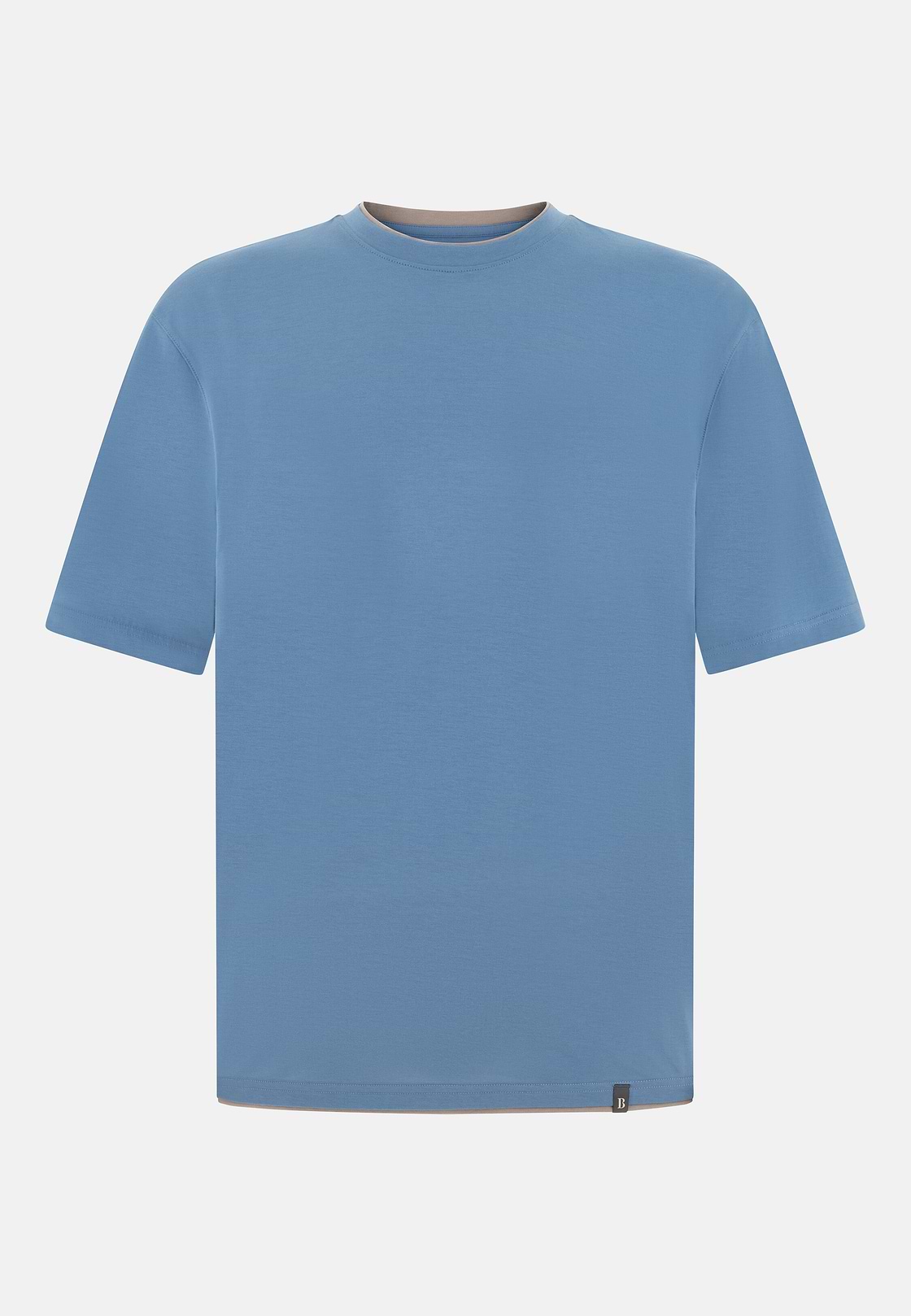 T-shirt In Cotone Pima, Azzurro, hi-res, 5
