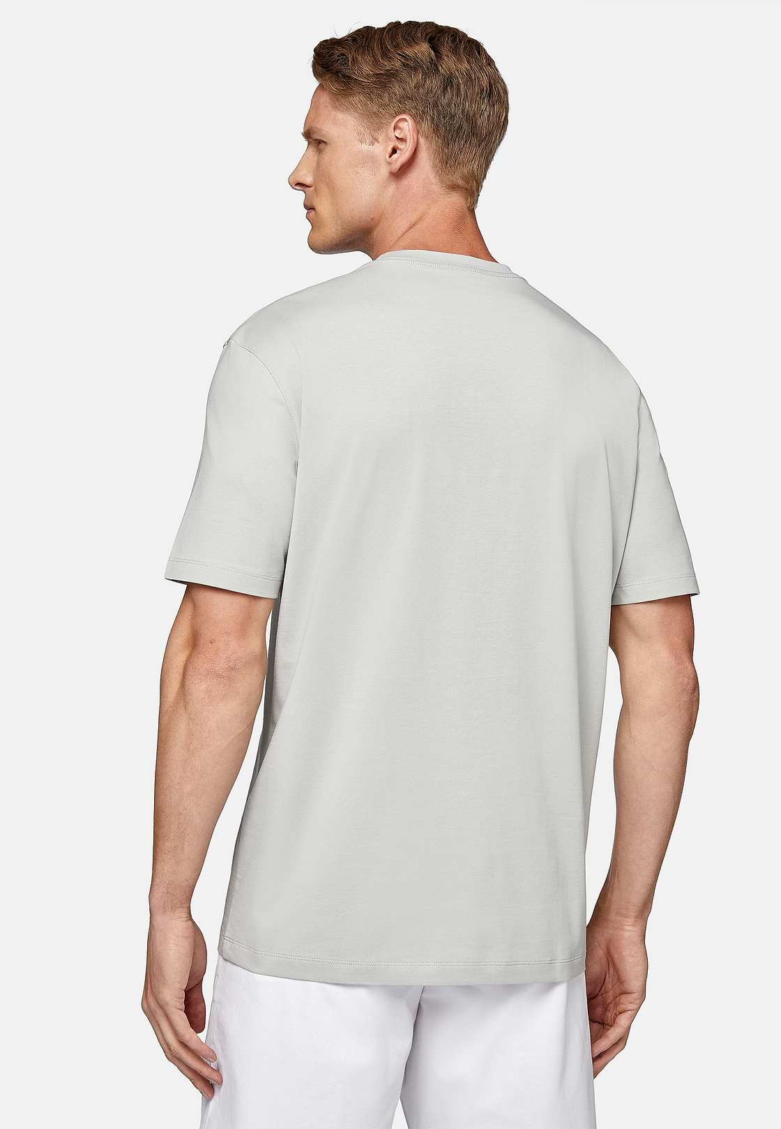 T-shirt En Coton Supima Extensible, Light grey, hi-res