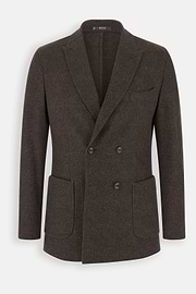 Blazer Double-Breasted Viscose Blend, Brown, thumb, 6