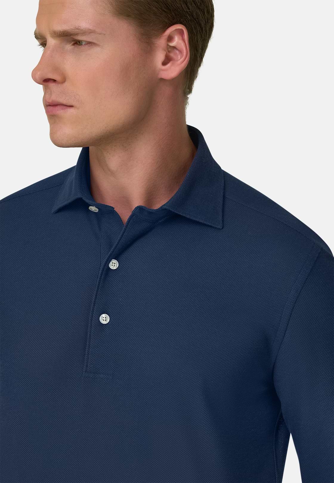 Camisa Polo de Malha Japonesa, Navy blue, hi-res, 4