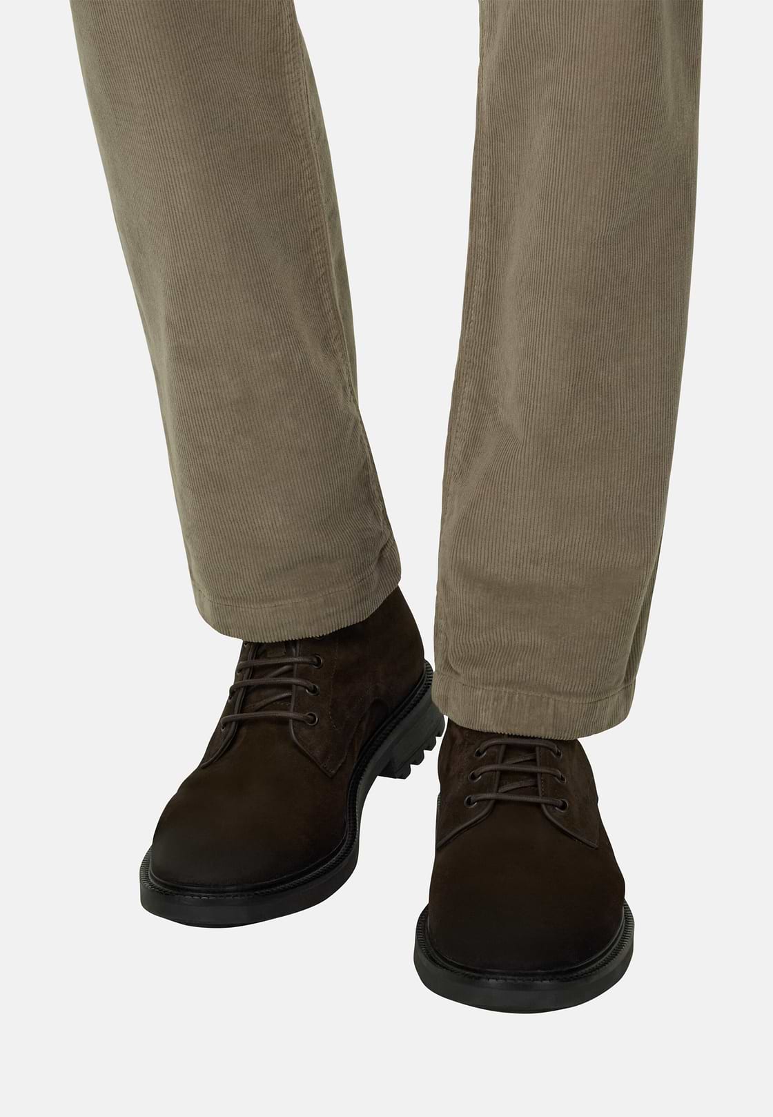 Stiefeletten aus Veloursleder, Dunkelbraun, hi-res, 2