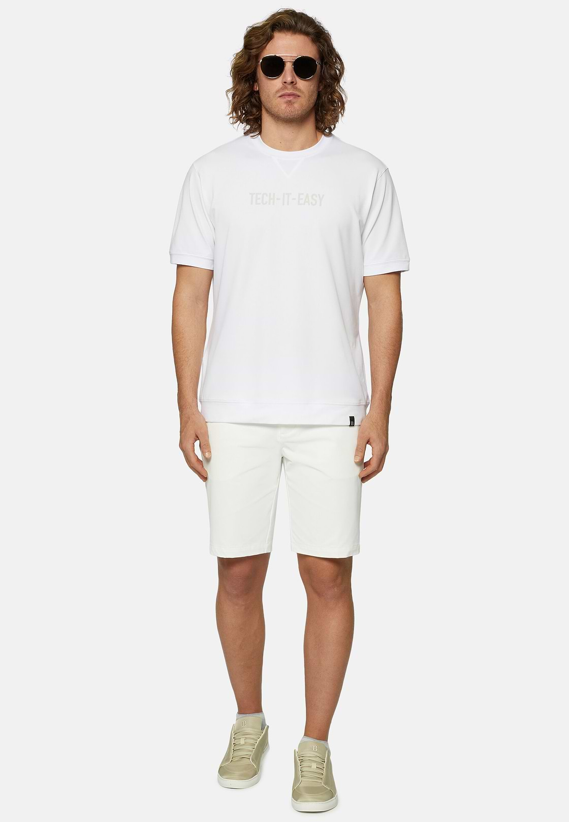 High-Performance Piqué Polo T-Shirt, White, hi-res