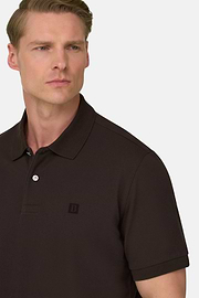 Polo In Pique Di Cotone Regular Fit, Marrone scuro, thumb, 4