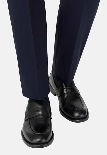 Leather Loafers, Black, hi-res