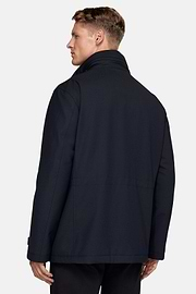 Field Jacket In Padded Technical Fabric, Navy blue, hi-res