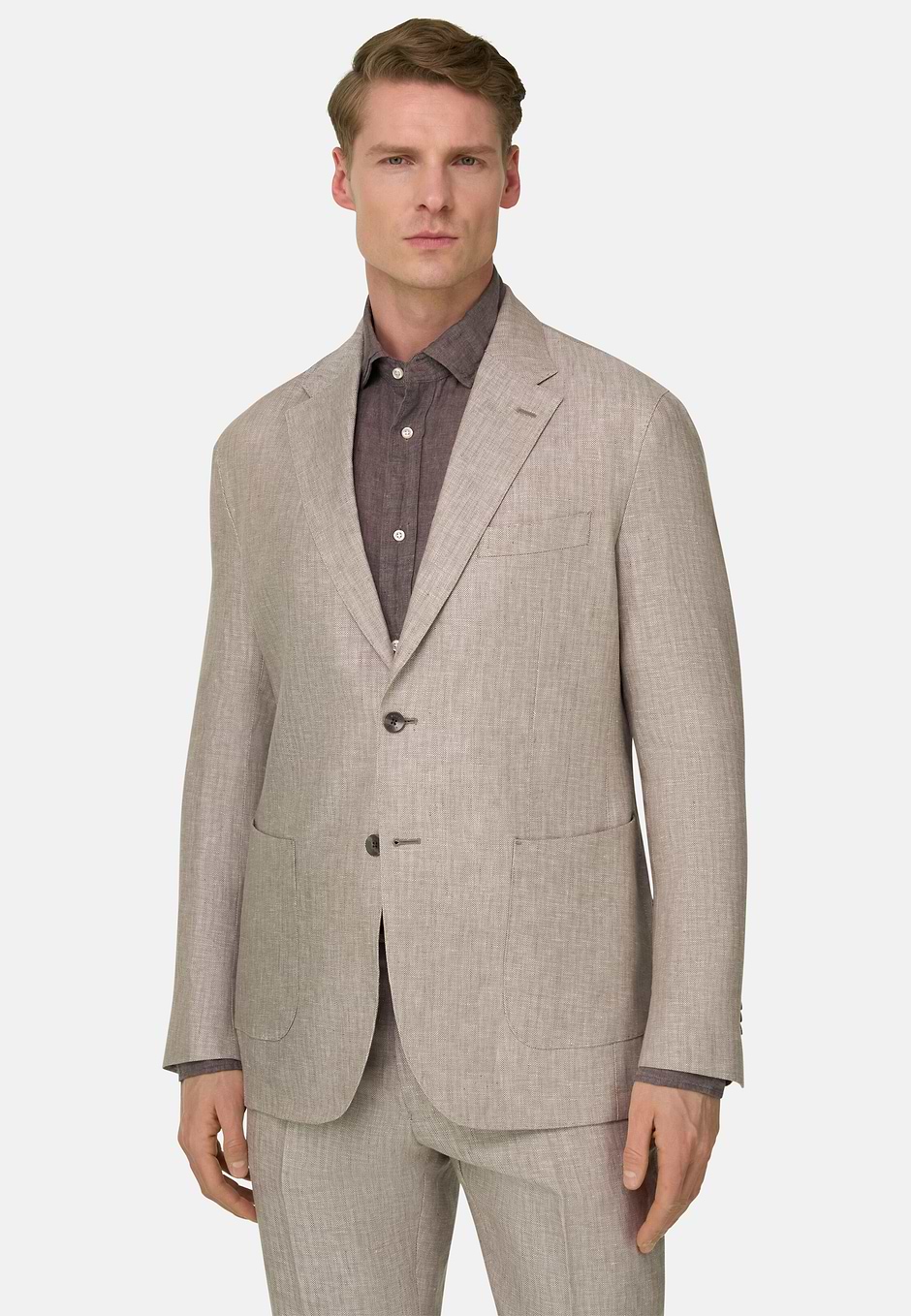 Traje De Lino, Taupe, hi-res