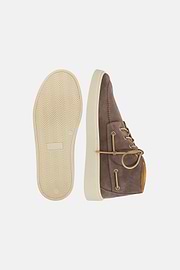 Hohe Bootsschuhe Aus Veloursleder, Taupe, hi-res
