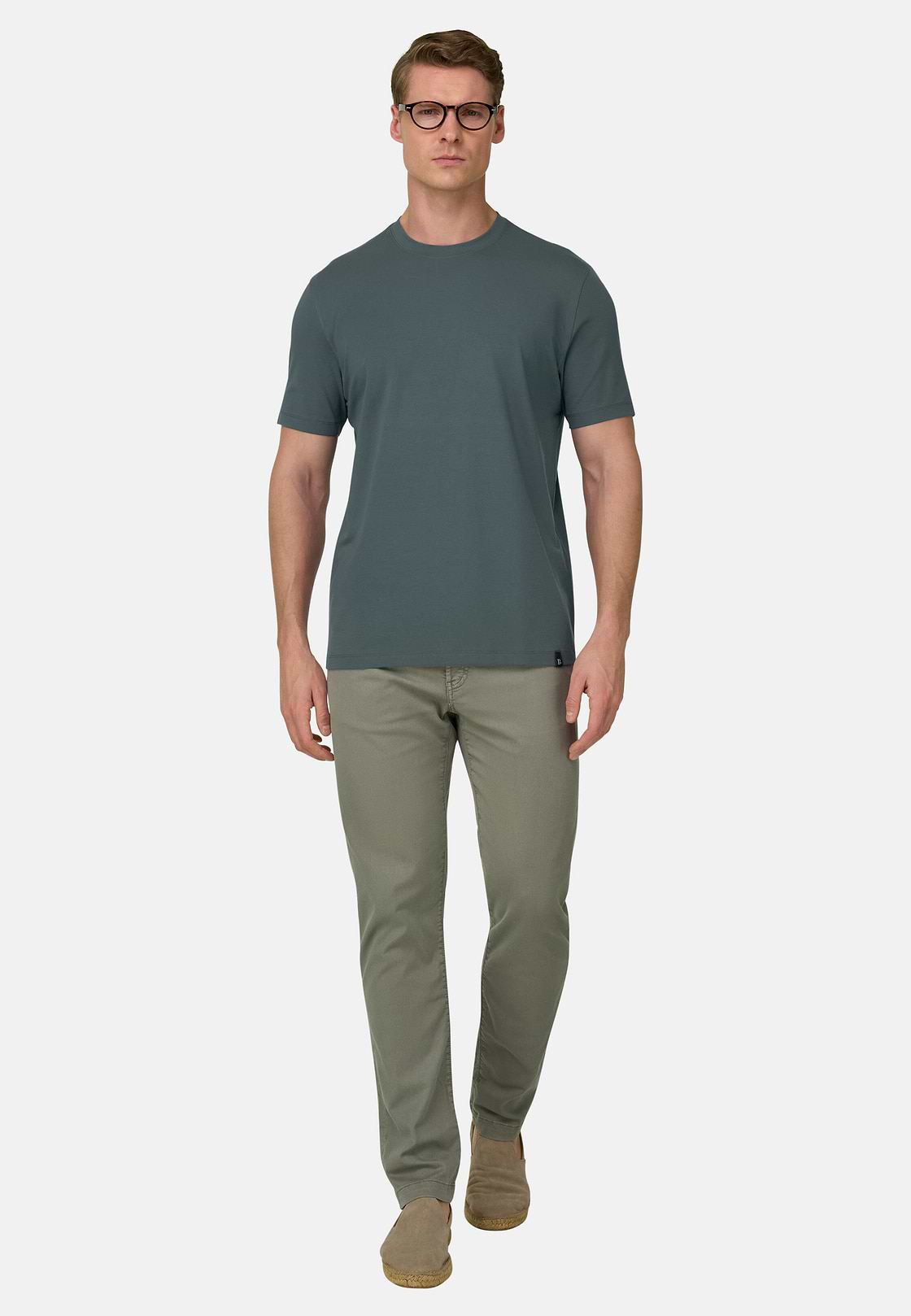 T-Shirt aus elastischer Supima-Baumwolle, Grün, hi-res, 2
