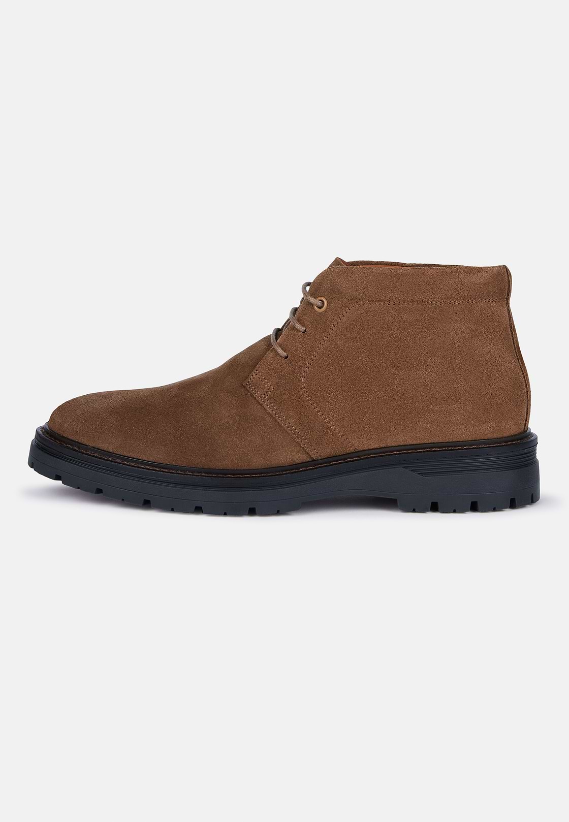 Suede Leather Ankle Boots, Brown, hi-res