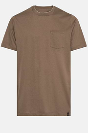 T-Shirt in Cotton and Tencel Jersey, Brown, hi-res