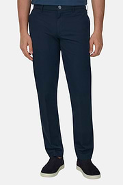 Stretch Cotton Trousers, Navy blue, thumb, 2