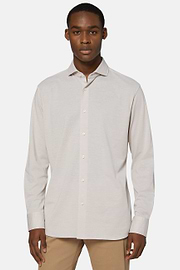 Polo Chemise en Piqué, Beige, hi-res