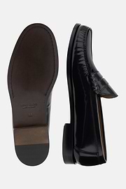 Brushed Leather Loafers, Black, thumb, 4