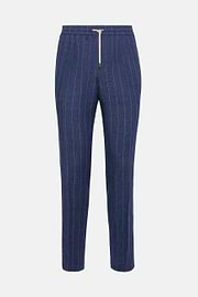 City Linen Trousers, Navy blue, hi-res