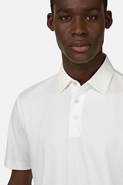 Polo In Misto Seta, Bianco, thumb, 4