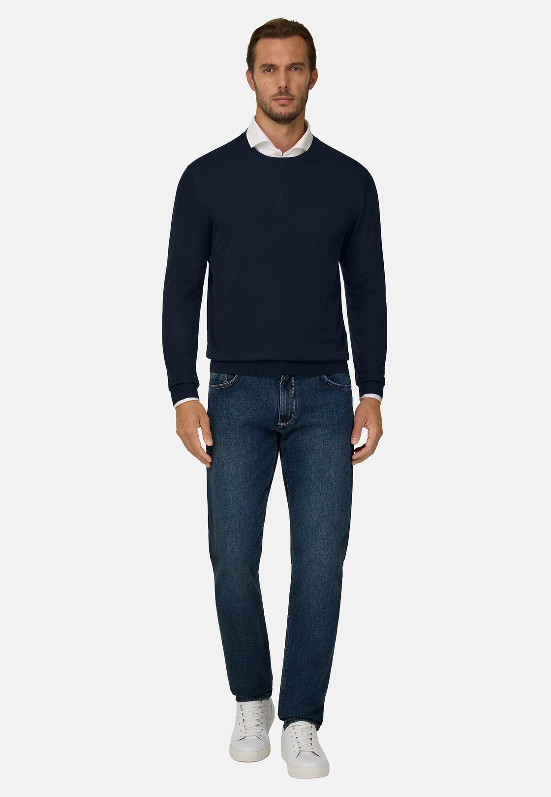 Pullover Mit Rundhalsausschnitt Aus Superfeiner Merinowolle, , hi-res, 2