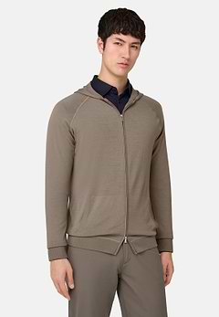Full-Zip Knitted Hoodie in Superfine Wool