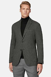Veste Gris et Noir B Jersey En Coton Mélangé, Black - Grey, hi-res