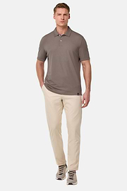 S.Cafè® High-Performance Piqué Polo Shirt, Taupe, hi-res