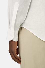 Regular Fit Linen Shirt, White, hi-res