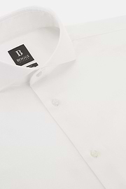 Camicia In Cotone Slim Fit, Bianco, thumb, 5
