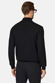 Turtleneck Jumper in Merino Wool, Black, thumb, 4