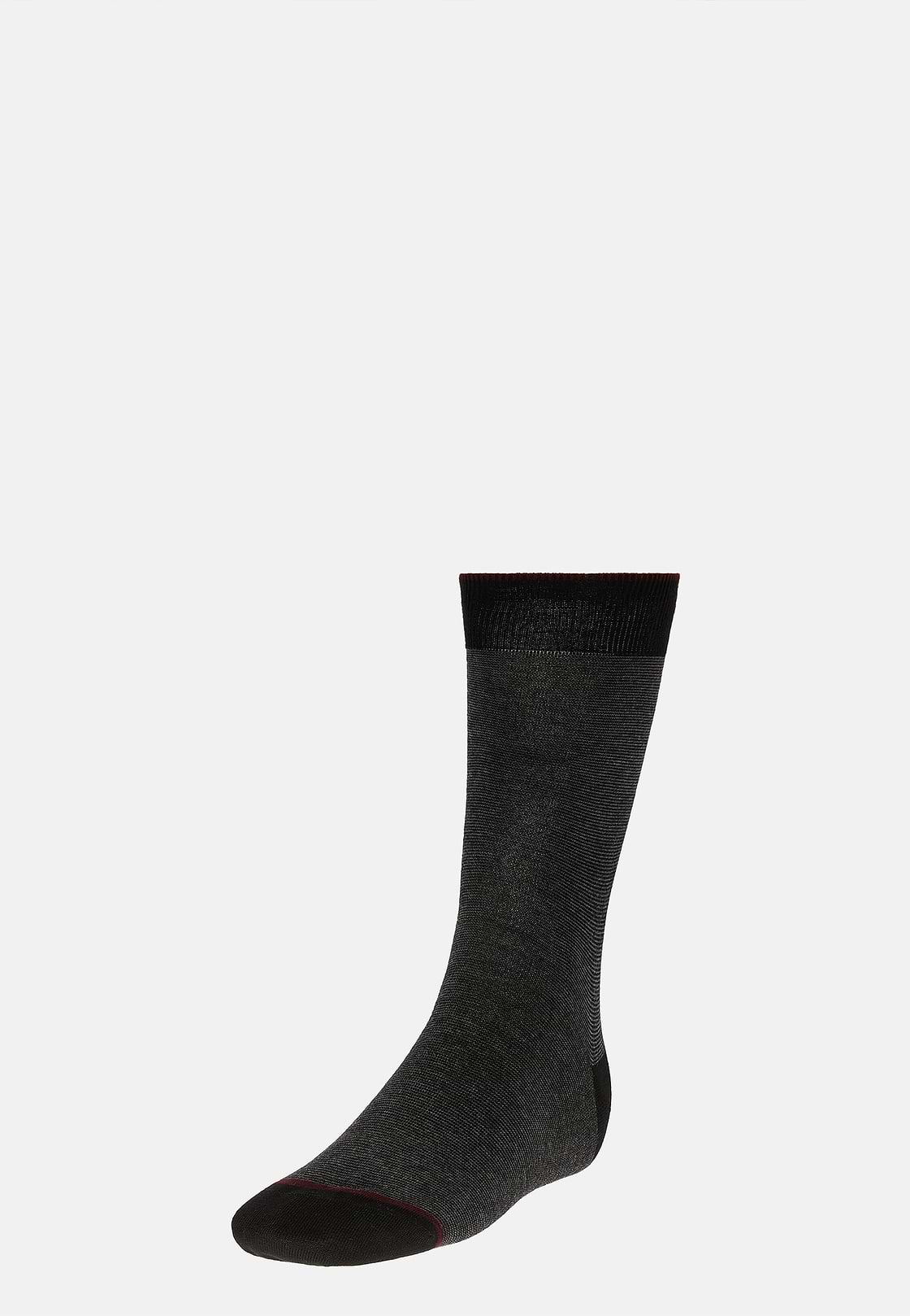 Micro Striped Socks in Organic Cotton, Black, hi-res