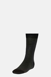 Micro Striped Socks in Organic Cotton, Black, hi-res