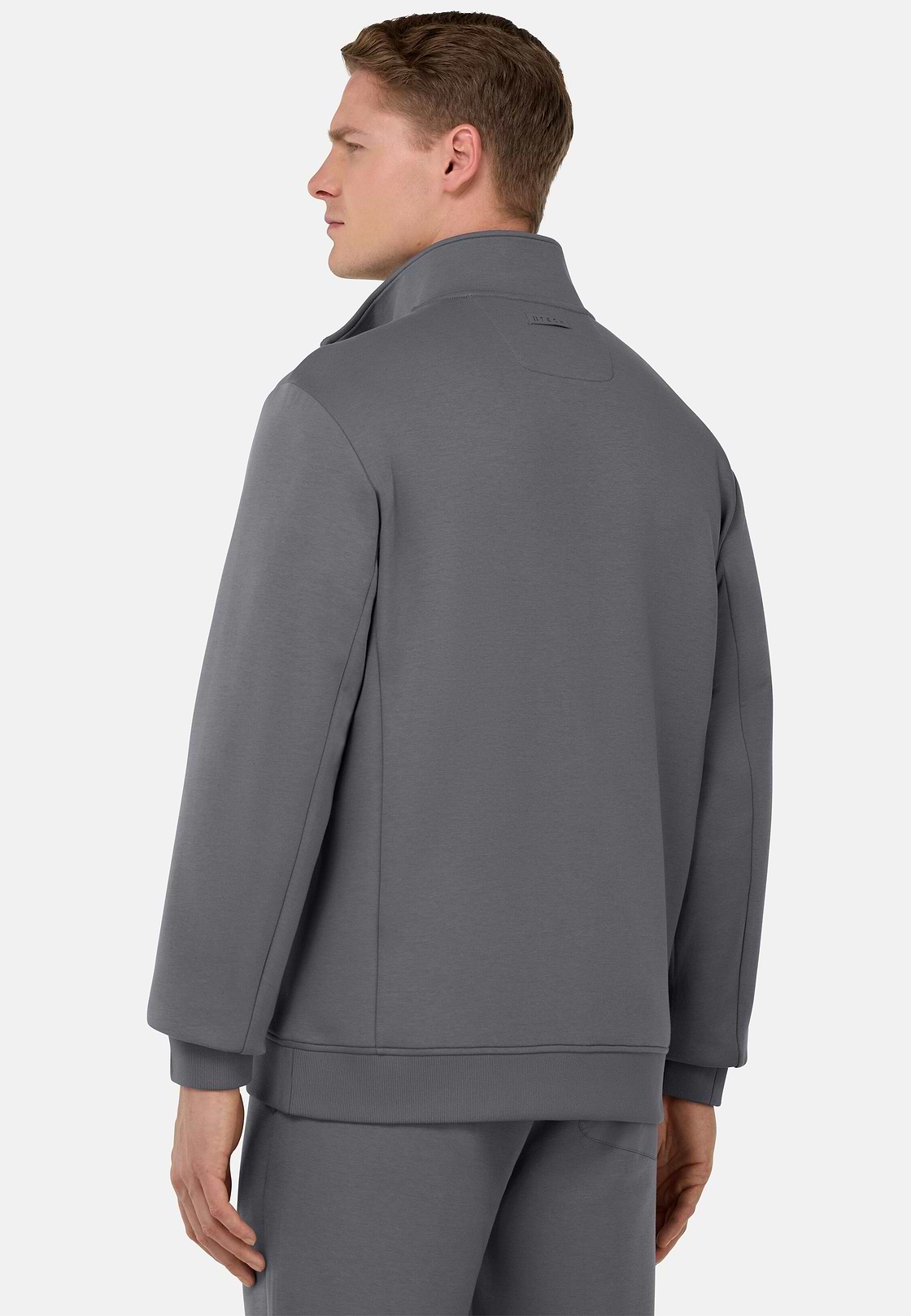 Sweat-Shirt Full Zip En Mélange Coton Et Scuba Léger, , hi-res