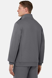 Sweat-Shirt Full Zip En Mélange Coton Et Scuba Léger, , hi-res